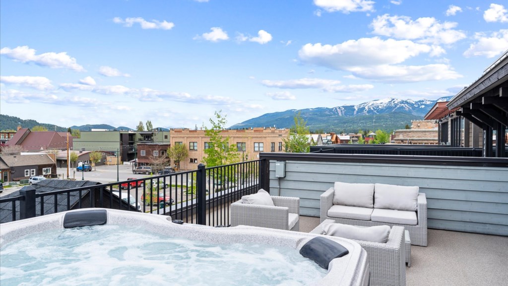 Modern Whitefish Condo with Private Hot Tub & View