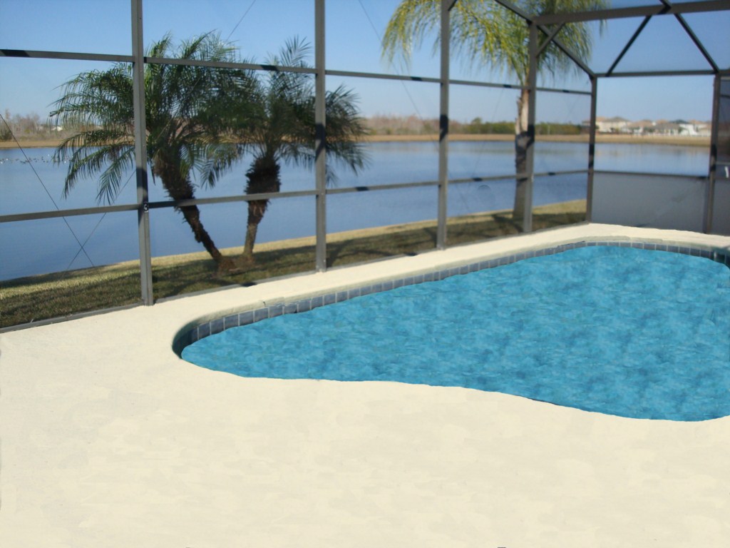 Pool with stuning lake view