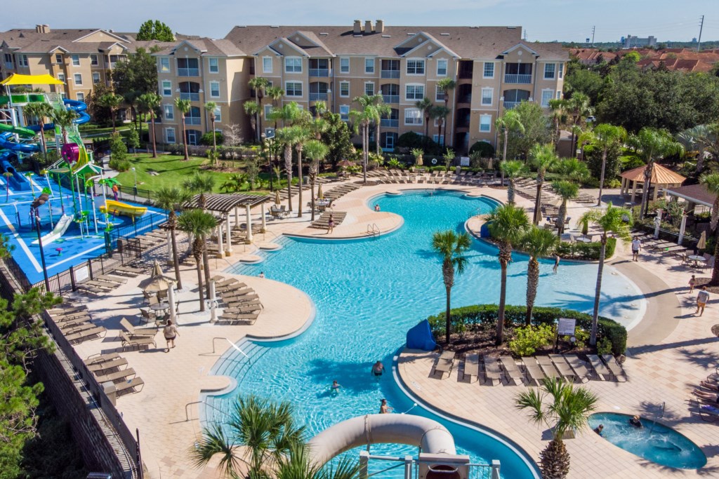 Resort Community Overview Of Pool Area For Guest Use
