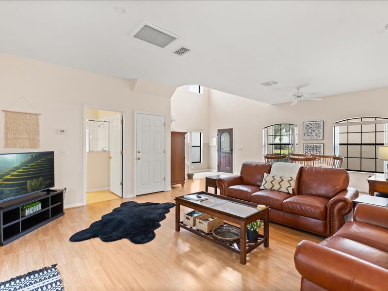 Living room view with TV