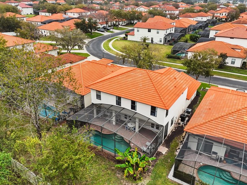 Ariel view of the backside of the villa