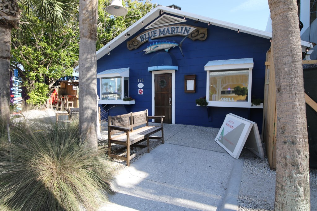 Blue Marlin Restaurant a five minute walk from the Beach Sands 101