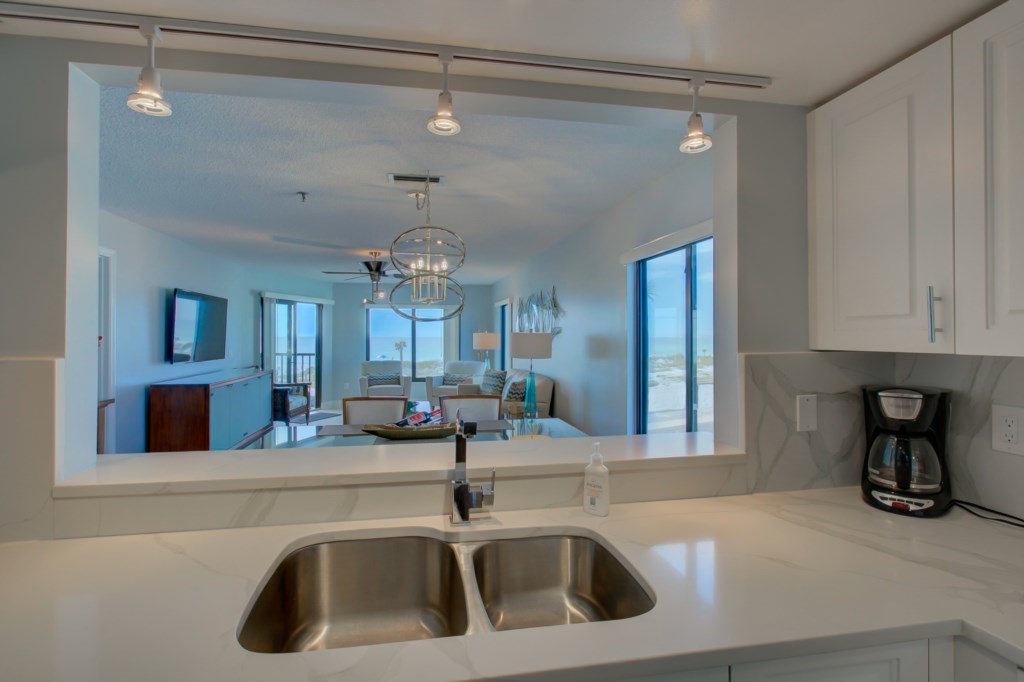 Kitchen-Dining Room-Living Room And Gulf Of Mexico