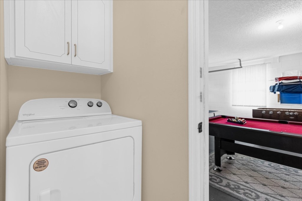 Laundry Room with full size washer and dryer available