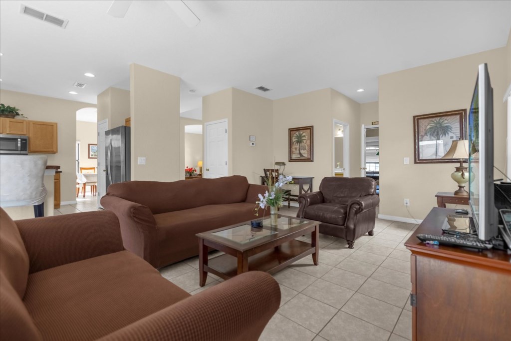 Family Room with Large Screen TV
