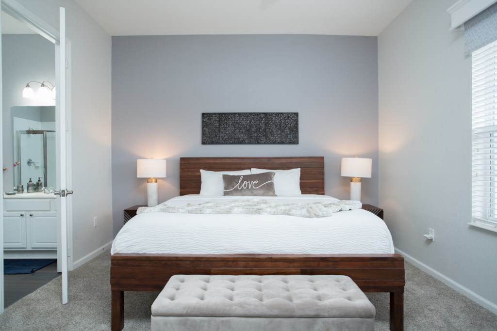 Spacious King size bed in Master
