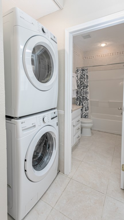 Full size washer and dryer in the unit