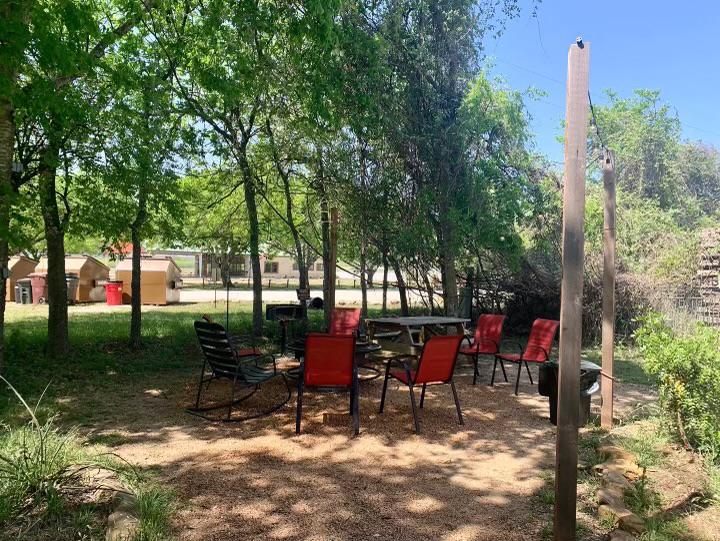 Outdoor seating area behind the Tipi - this is a favorite spot at the Tipis!
