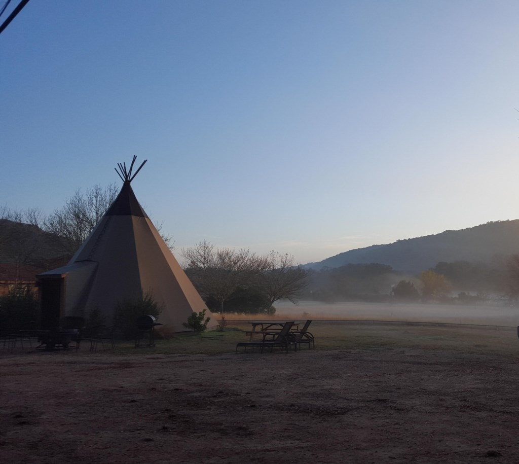Enjoy the misty mornings at the Tipis!
