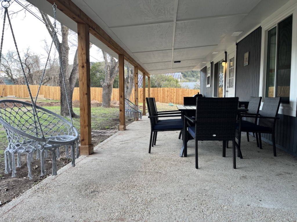 Enjoy the porch swings, BBQ grill & firepit.