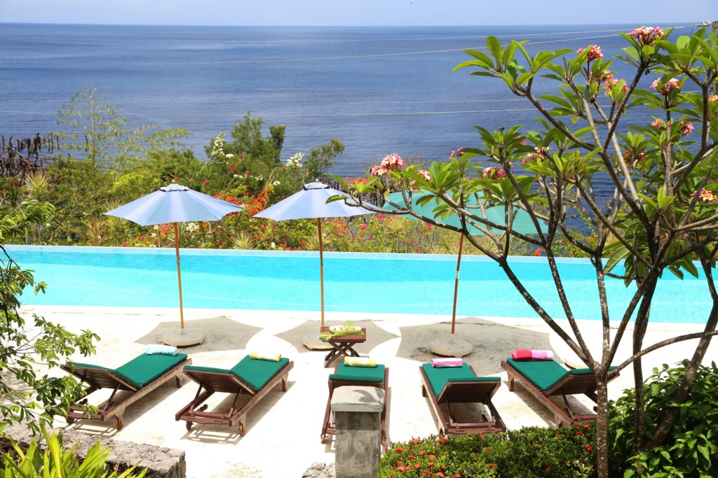 Views of the Caribbean Sea from the pool deck.