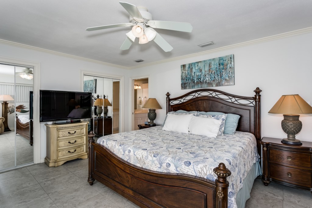 Master bedroom with king size bed