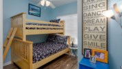 The bunk bed room is perfect for the kids