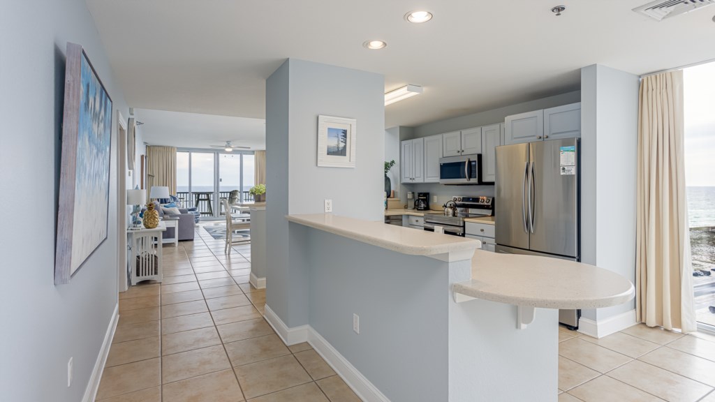 Enjoy cooking meals in the spacious, fully equipped kitchen