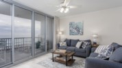 Enjoy the amazing view of the Gulf from the cozy living room