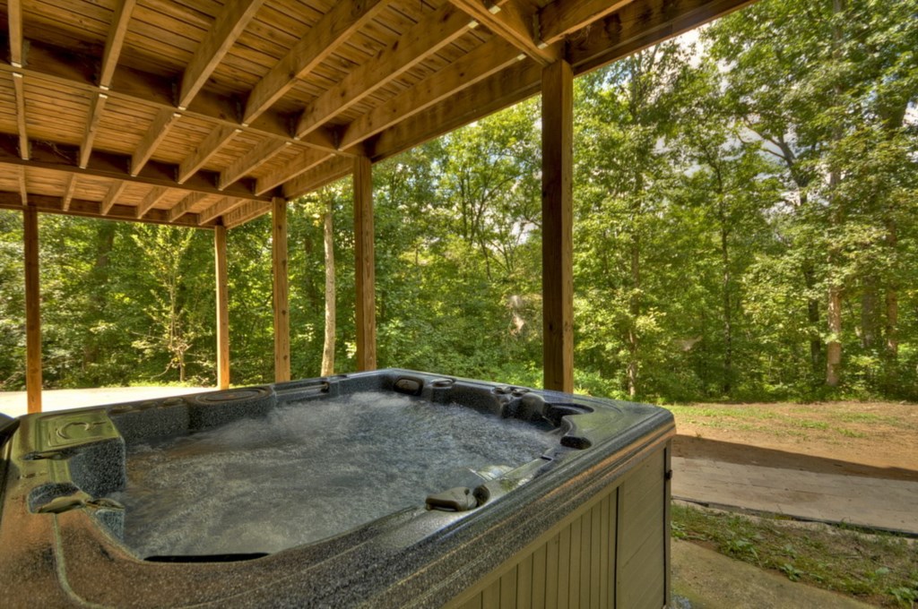 Luxurious hot tub located off Terrace Level