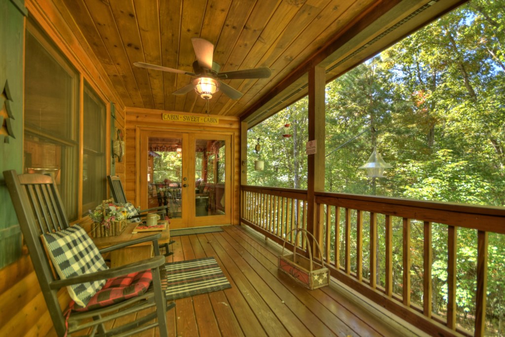 Rock your worries away on the back deck of Twin Creeks! 
