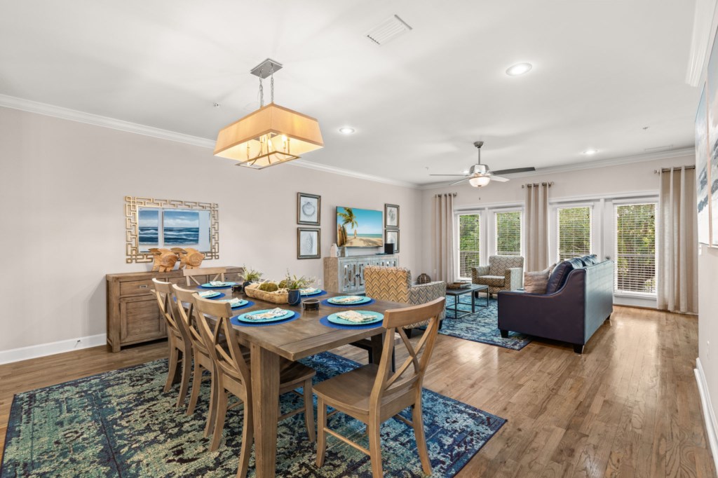 Open Living and Dining Area