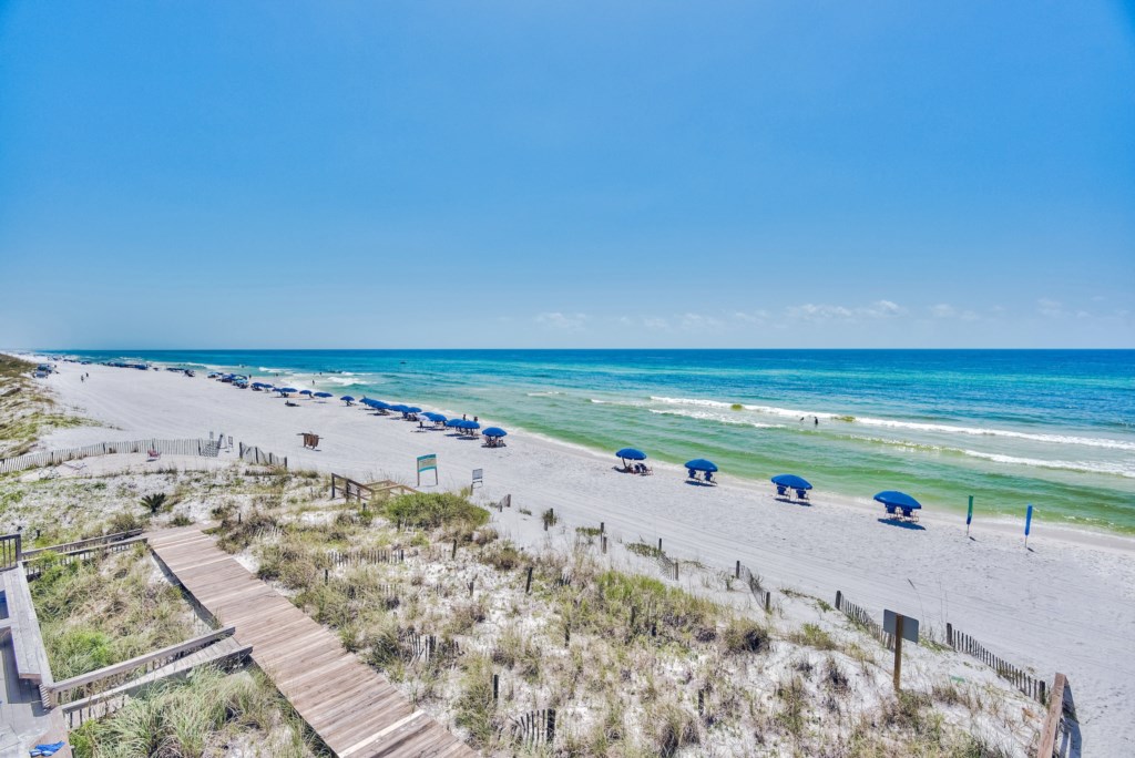Enjoy picture perfect views of the white sands