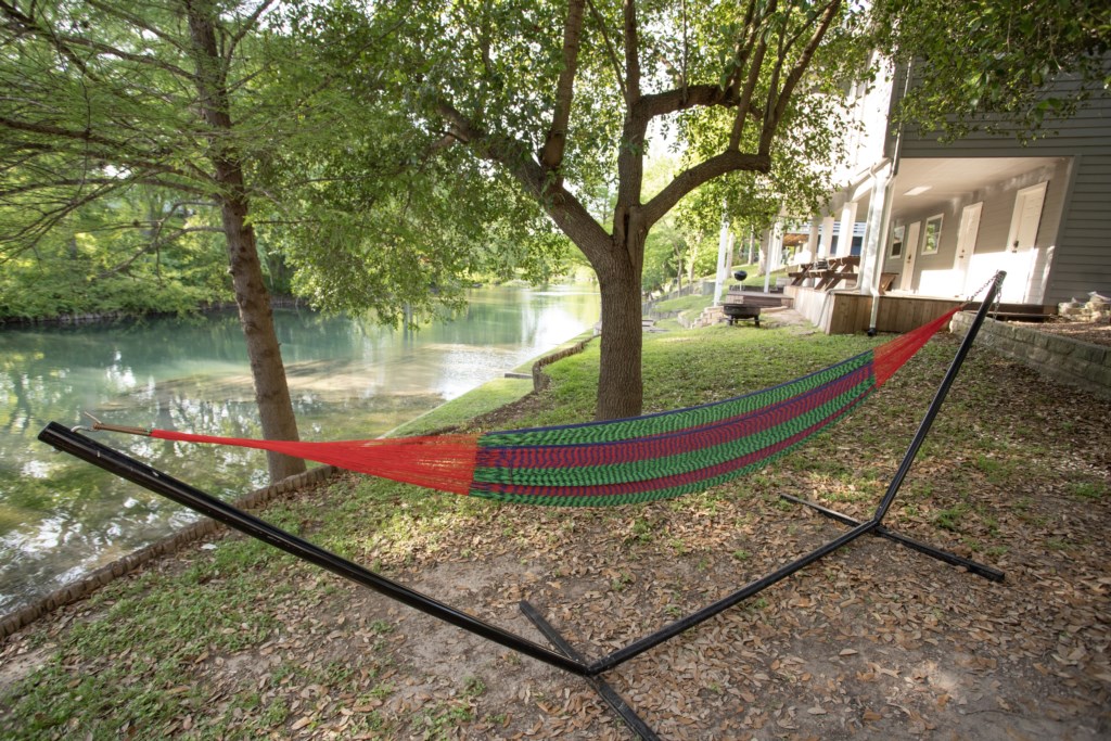 A hammock is offered at Water Haus for relaxing!