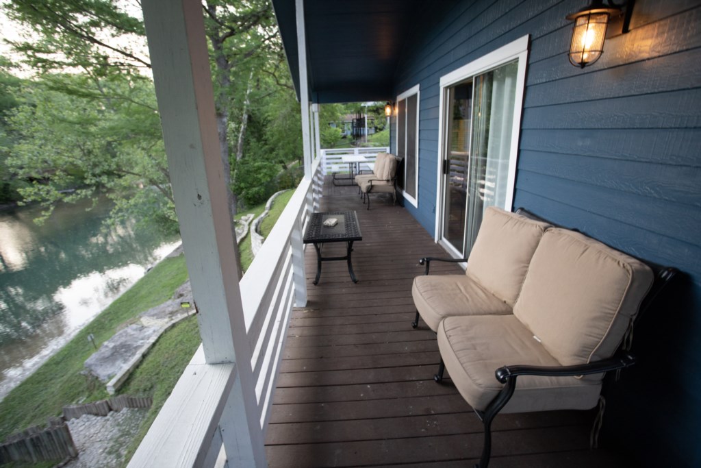 There's a large side deck also and a firepit in the yard for our guests to use.