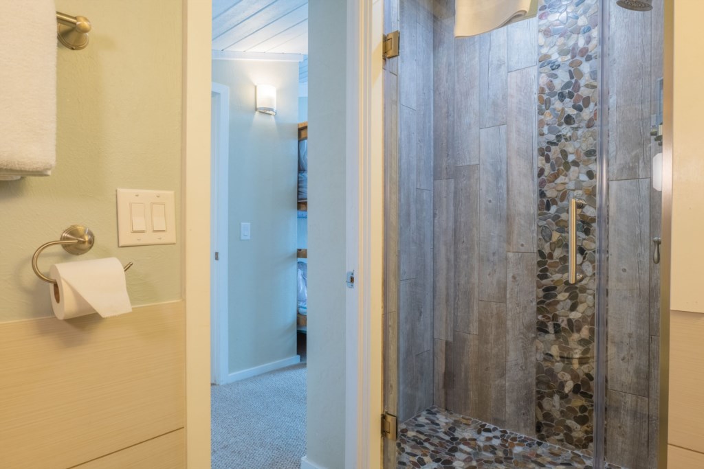 Walk in shower in third floor primary suite