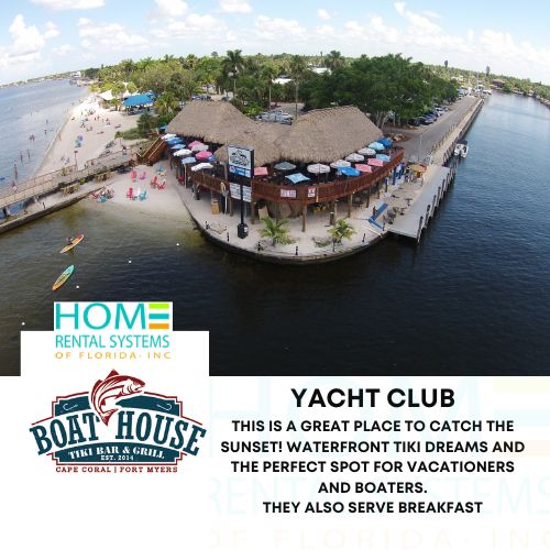 Yacht Club Beach and the Boathouse Tiki Bar and Grill are less than 1.5 miles