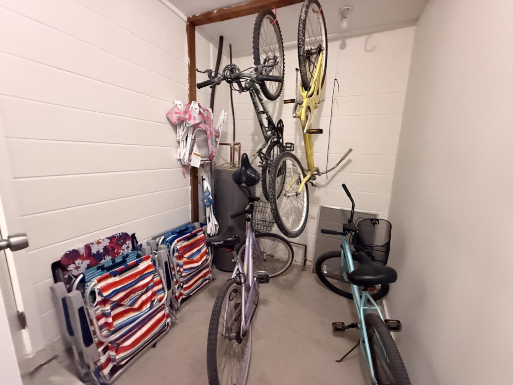 Sea Spray storage area with bikes