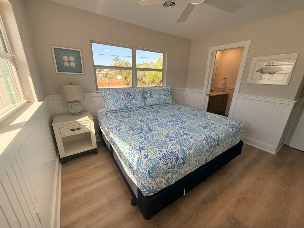 Ensuite with a king bed