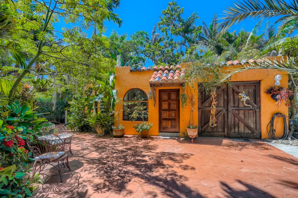 Front of the Casita with outdoor dining area