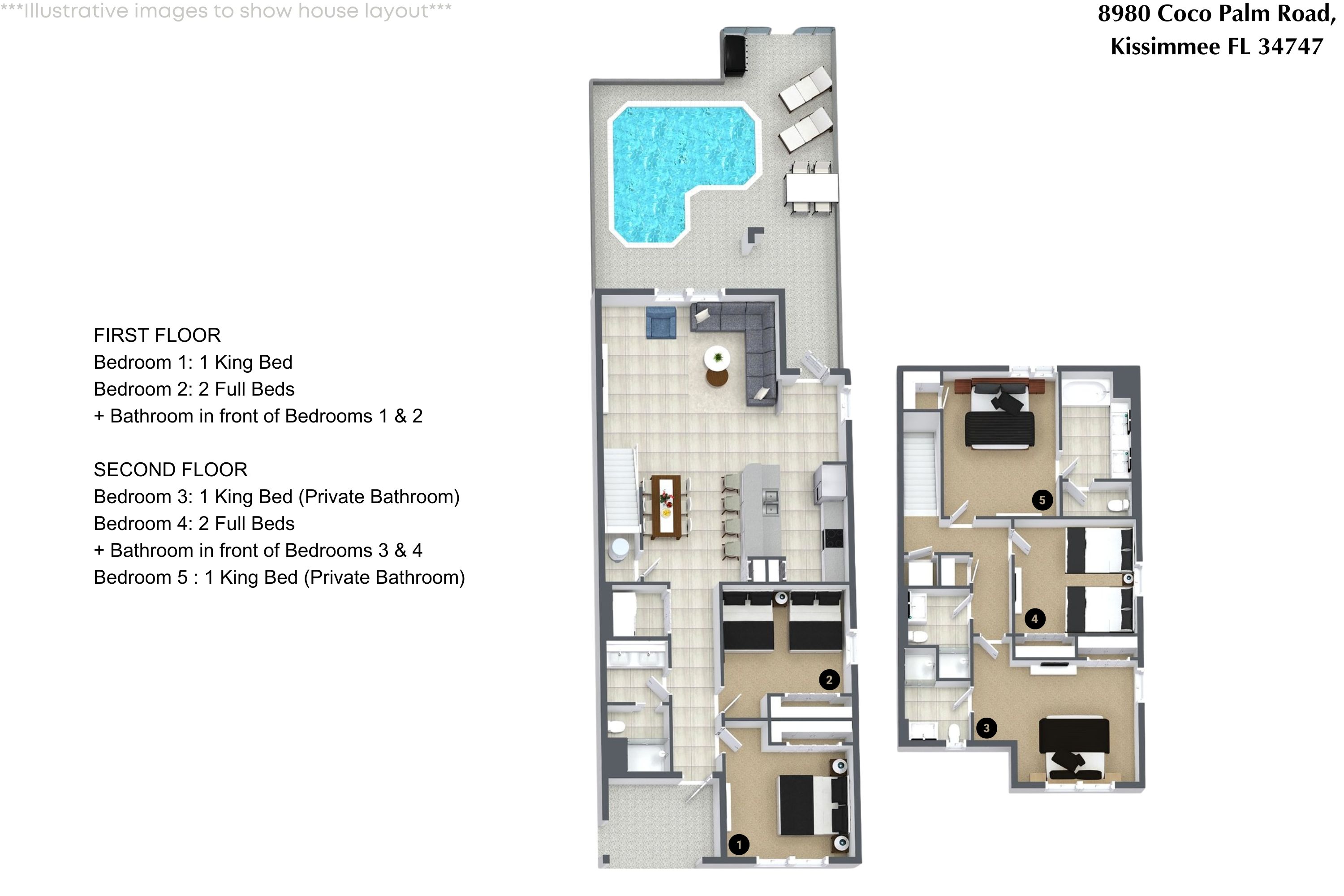 5 bedroom vacation townhouse at Paradise Palms - Image 42