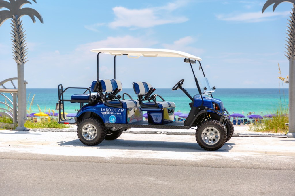 Renta a golf cart from La Dolce Vita through our discount program for guests