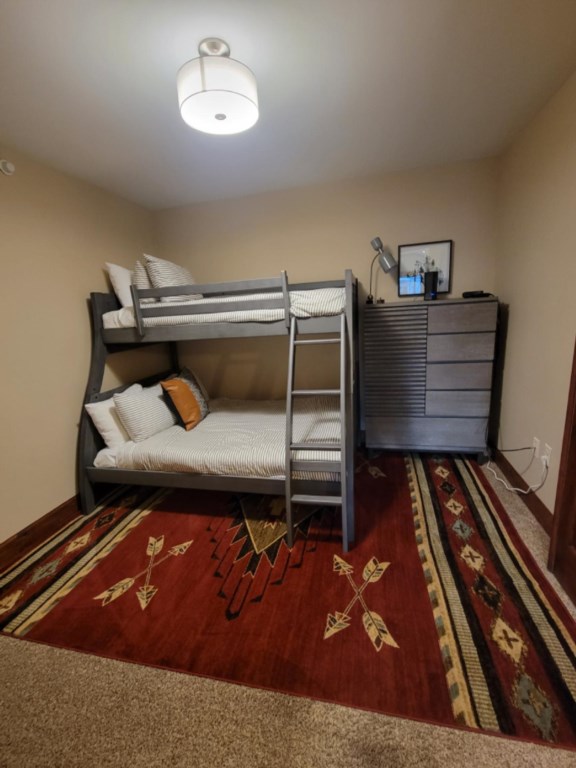 Bunk Room on 2nd Floor with Queen Size bottom Bed and Twin Size Top Bed.