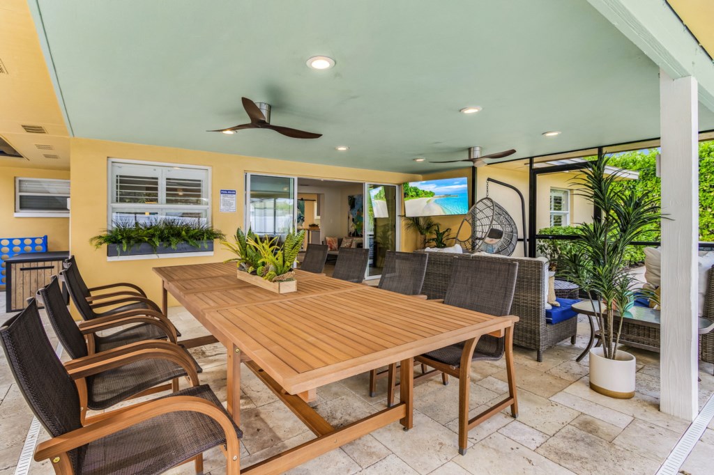 Brand New Teak Finish Outdoor Dining Set  118L x 42W x 29H 