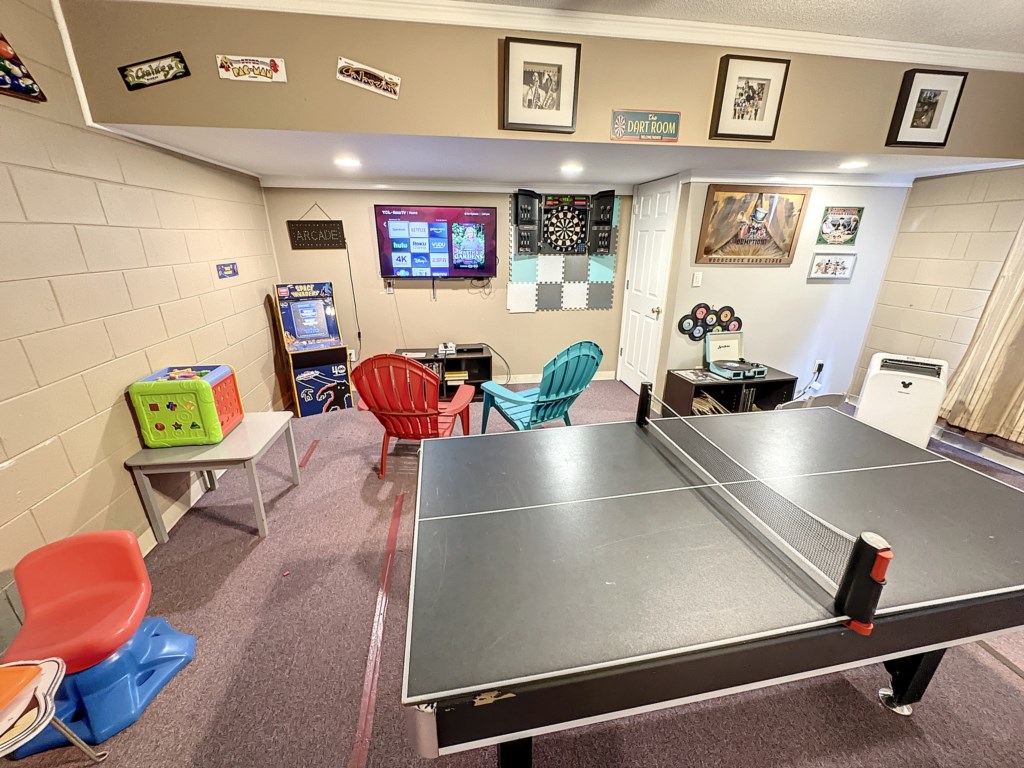 Game Room with ping pong table top