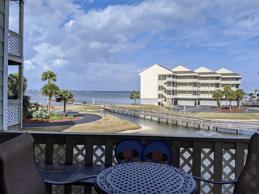 Balcony view of the Baywatch complex and Pensacola Bay