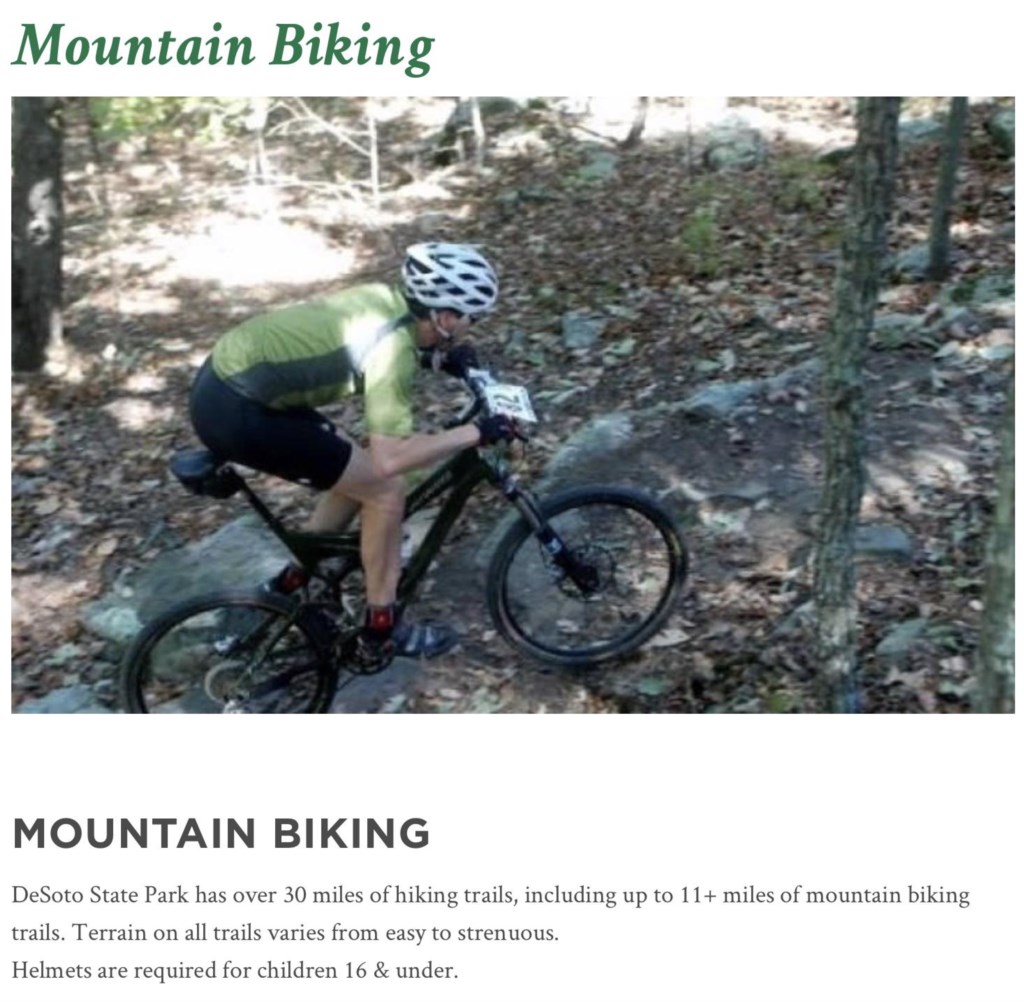 Mountain Biking DeSoto State Park