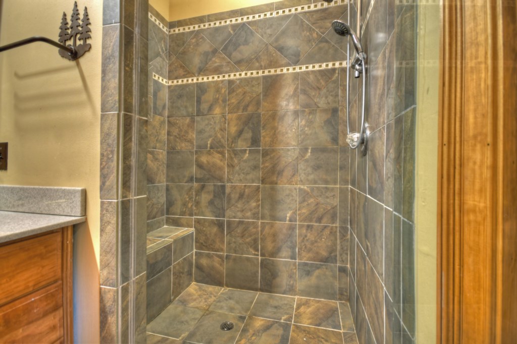 Shower in the master bathroom 