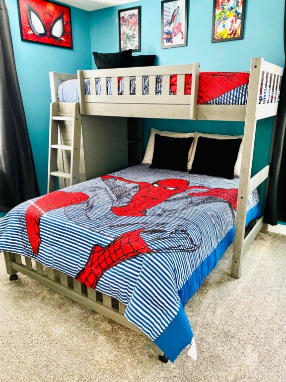 Bunk bed with twin top bunk and full bottom bunk