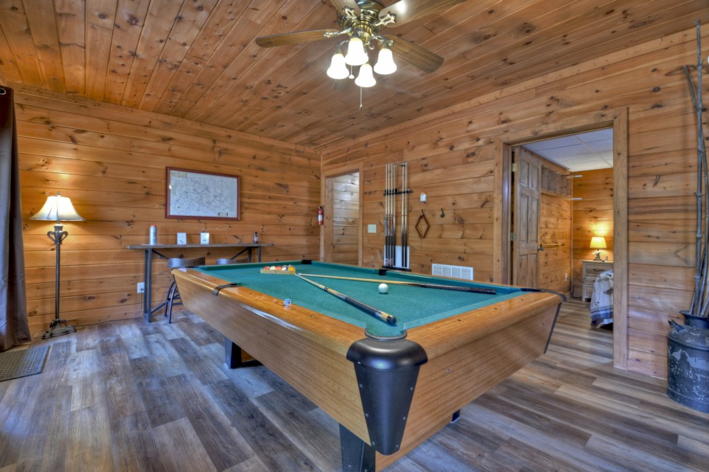 Pool table perfect for game nights!