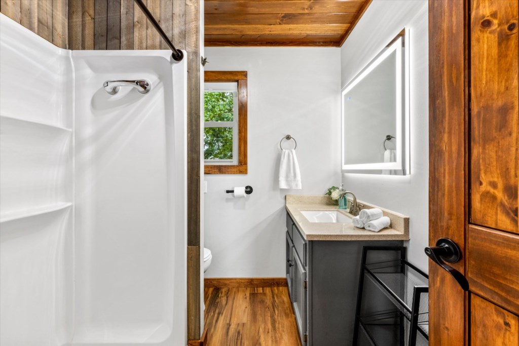 Main Floor Bathroom with walk-in Shower