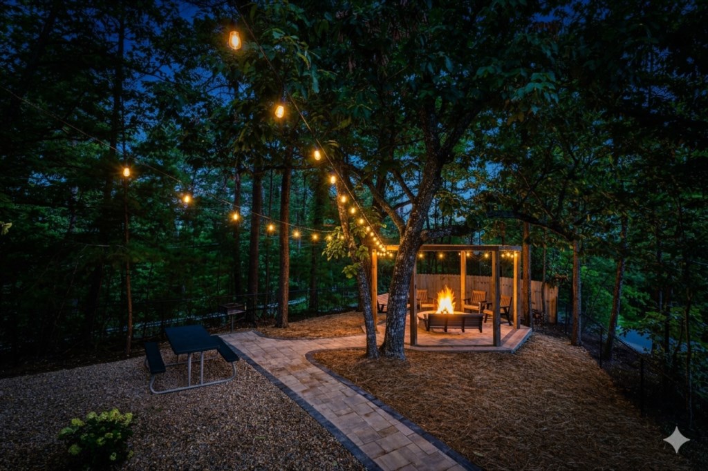 Well lit path to your bon fire