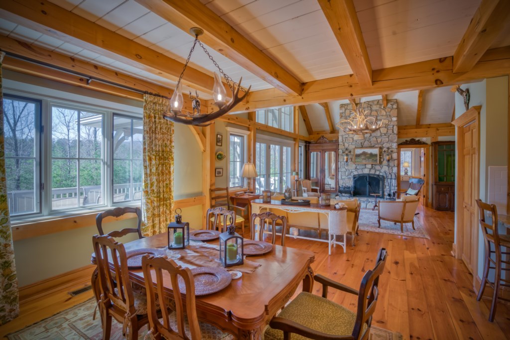 Dining room with view of main living area
and Fire place!