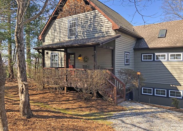 Front Porch and main entry is just a few step up from a level parking area
