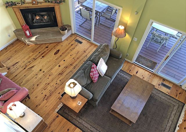 Looking from the loft to the great room
