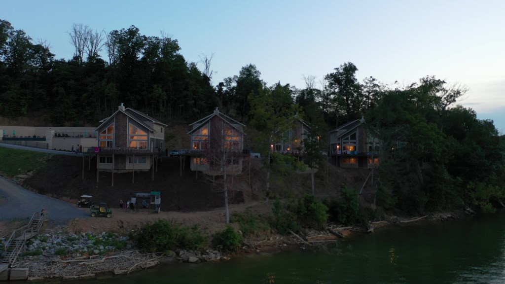 View of the Water's Edge villas from the lake!