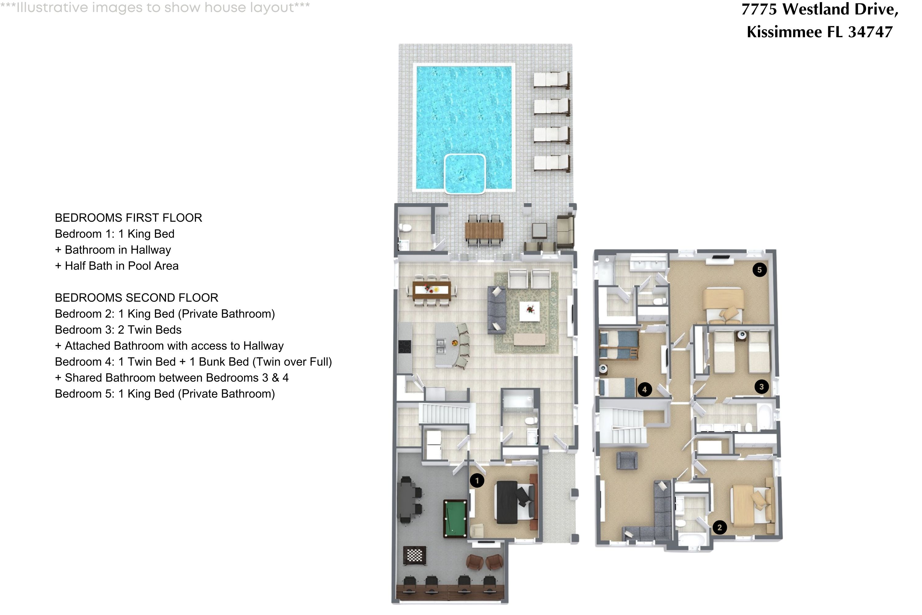 5 bedroom vacation house at Encore Resort at Reunion - Image 42