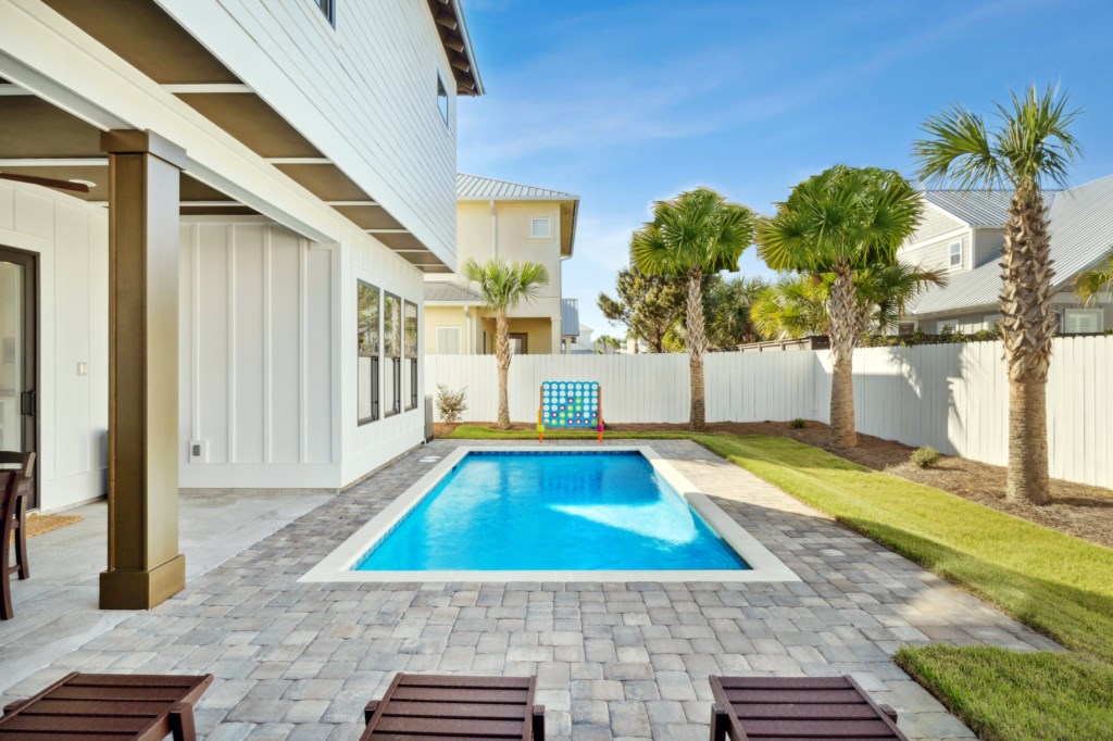 Enjoy a spacious pool that can be heated during cooler months