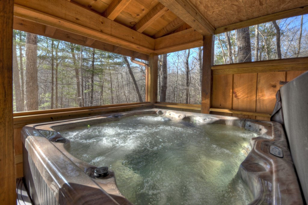 After a day of adventures soak in the updated hot tub and watch your favorite movie
