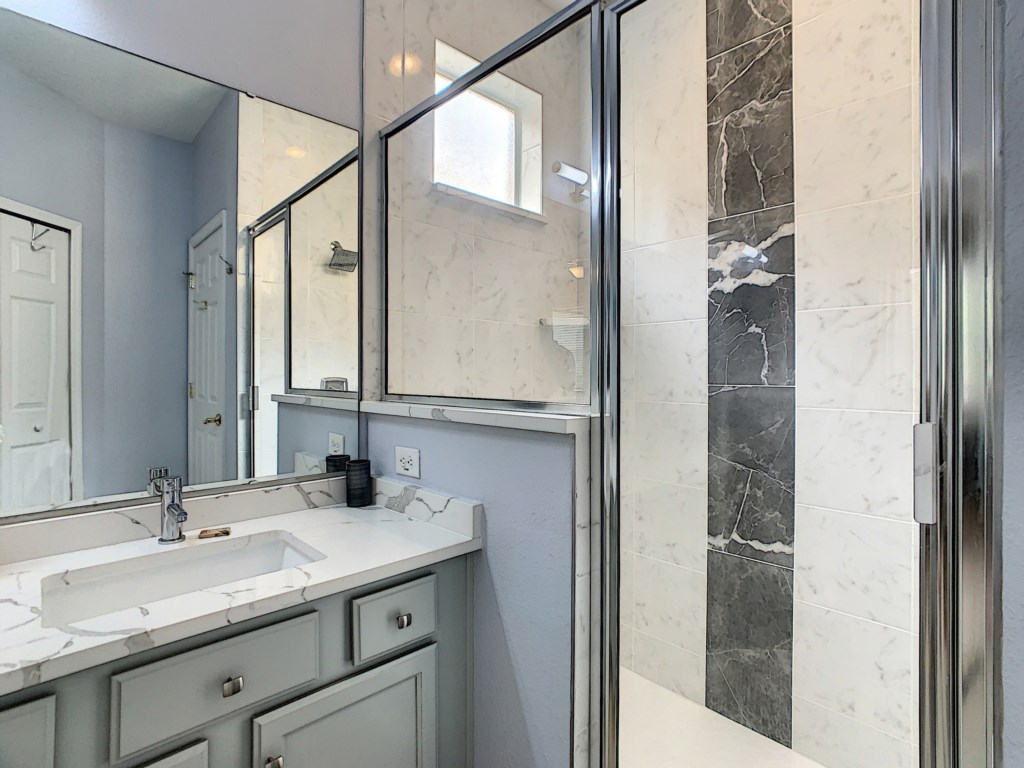 Master Bath with Double Sinks and large Wal-In Shower